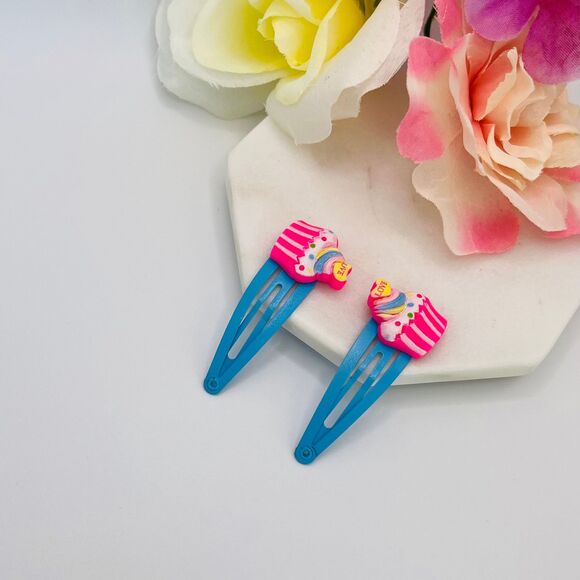 Cute Clay Hair Snap Clip Sets for Kids and Women Handmade New - Picture 5 of 8